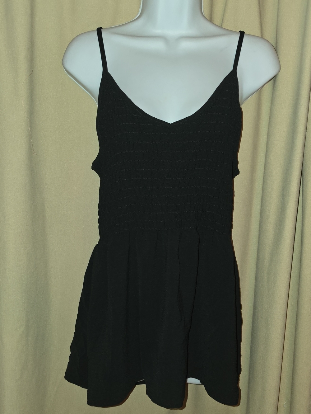 1.4.3. Story by Line Up Black Smocked Spaghetti Strap Tunic